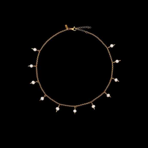 Pierced Pearl Necklace Gold - Maria Nilsdotter - Schmuck im skandinavischen Design - Nordic Spectra