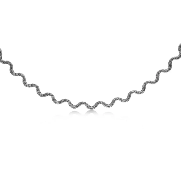 Halsband i polerat rostfritt stål med spiralformad detalj