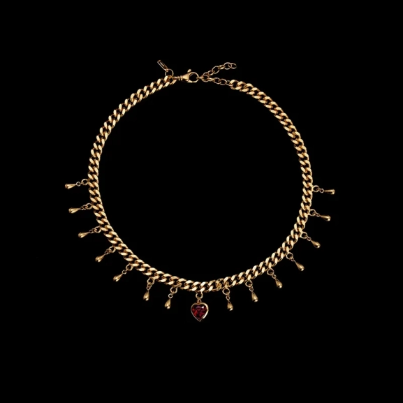 Drop of Heart Necklace Red Garnet - Maria Nilsdotter - Schmuck im skandinavischen Design - Nordic Spectra