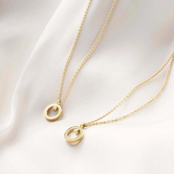 Halo Kette Gold Mit Diamant 0.06 ct von Georg Jensen, Schneller Versand - Nordicspectra.de