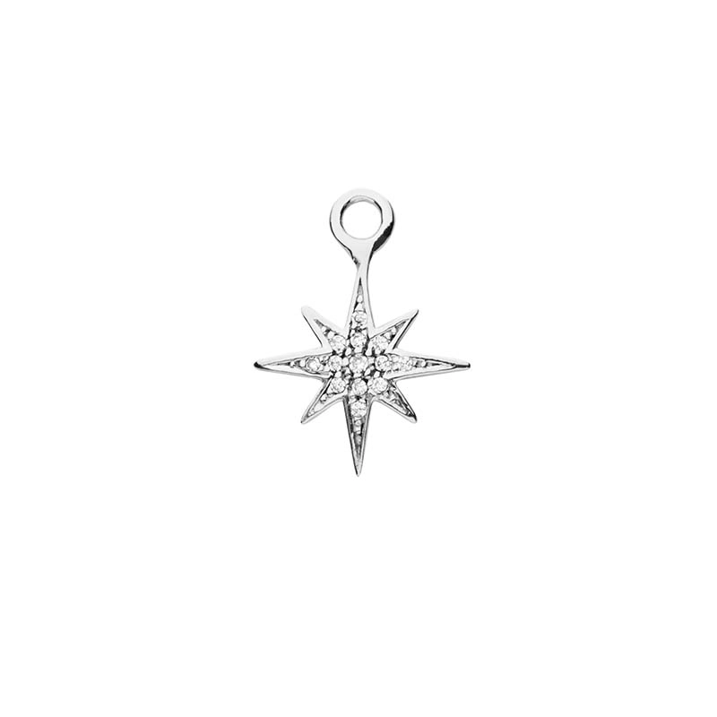 CU Jewellery - Letters One Star Pendant for Hoops Silver