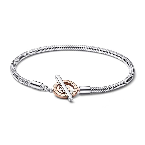 Pandora Signature Two-tone Logo T-Bar Snake Chain Bracelet - PANDORA - Snabb frakt & paketinslagning - Nordicspectra.se
