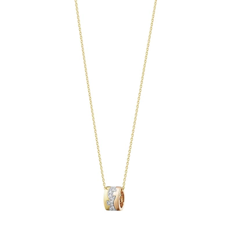 Georg Jensen - Fusion Halsband Gult, Vitt och Roséguld med 0.19 ct Pavé