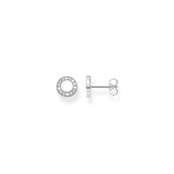 Ear studs circle with white stones silver - Thomas Sabo - Suuri valikoima & ilmainen lahjapaketointi - Nordicspectra.fi