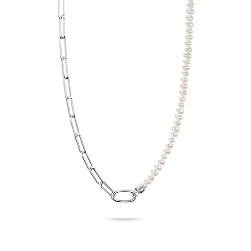 Thomas Sabo - Charm Club Connect Paperclip & Pärlor Halsband