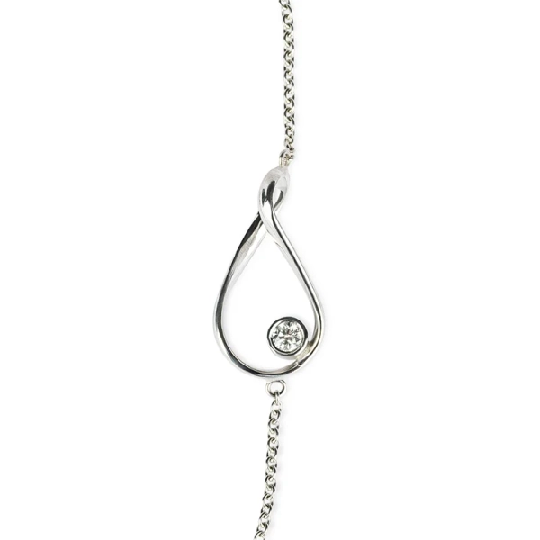 Eternal Flow armband i 18K vitguld med böljande design och briljantslipad diamant 0