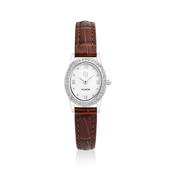 Angelica Watch braune Uhr mit ovalem Zifferblatt