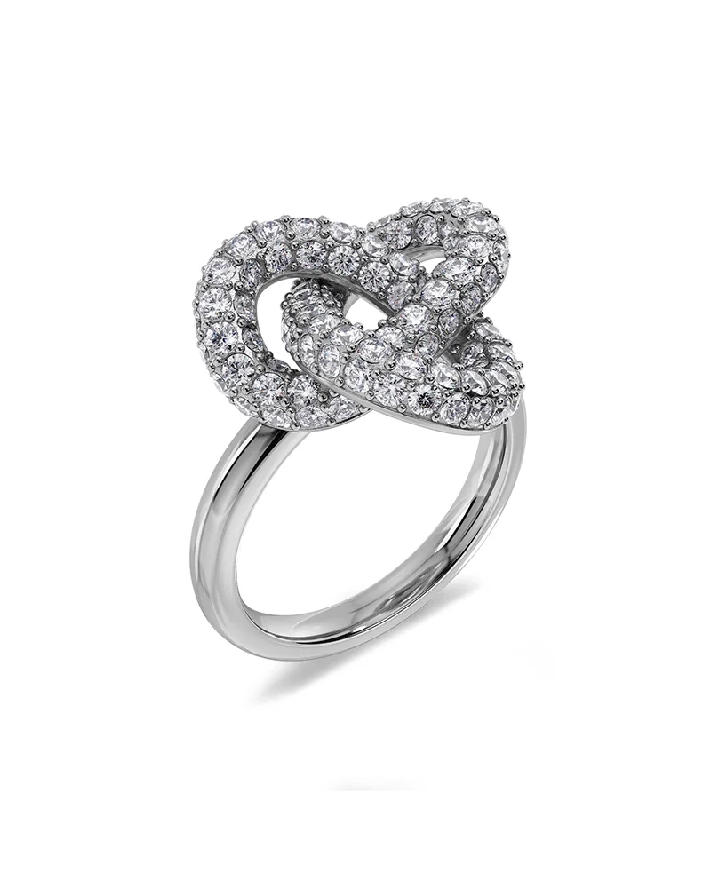 Infinity Knot Sparkle Ring L Silver