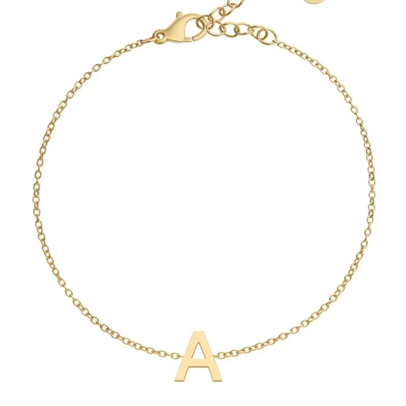 Letter Bracelet A-Ö Gold - Edblad - Snabb leverans - Gratis paketinslagning