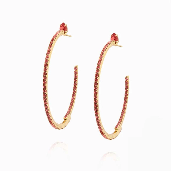 Crystal Loop Earrings Gold Padparadasha - Caroline Svedbom - Snabb frakt & paketinslagning - Nordicspectra.se