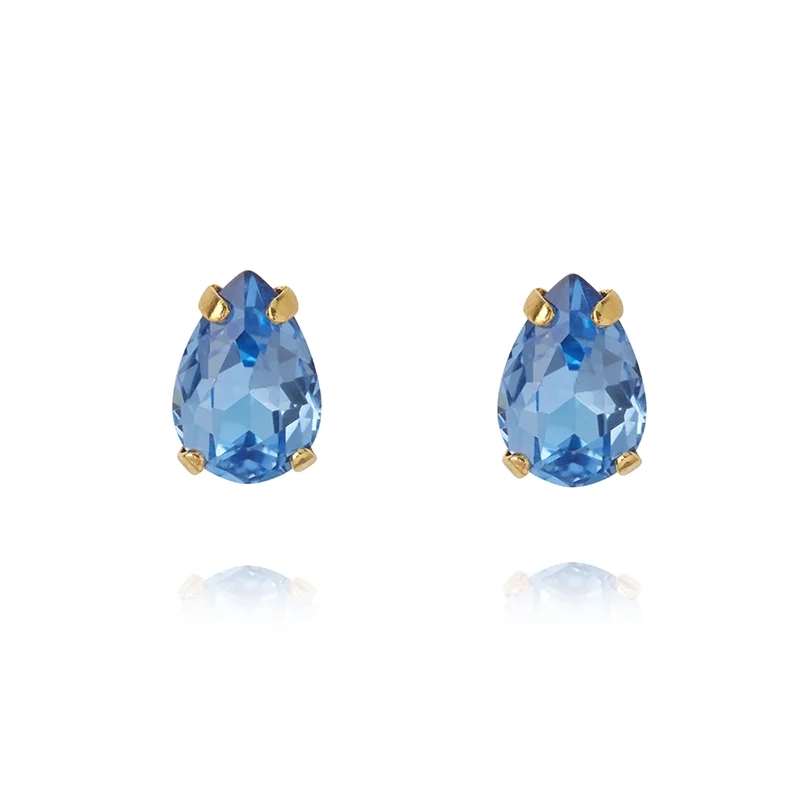 Caroline Svedbom - Petite Drop Stud Ear Gold Lapis