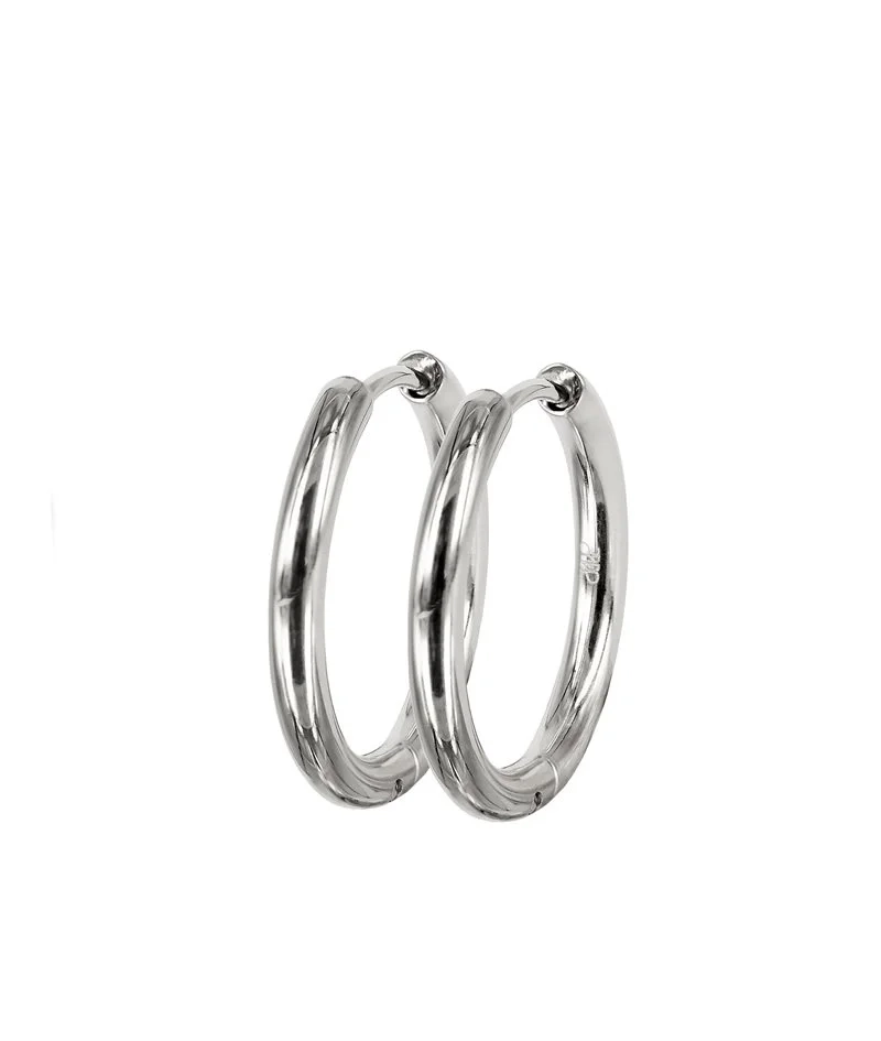 LUCY Plain Örhängen 21 mm Stål - Astrid & Agnes - Nordic Spectra