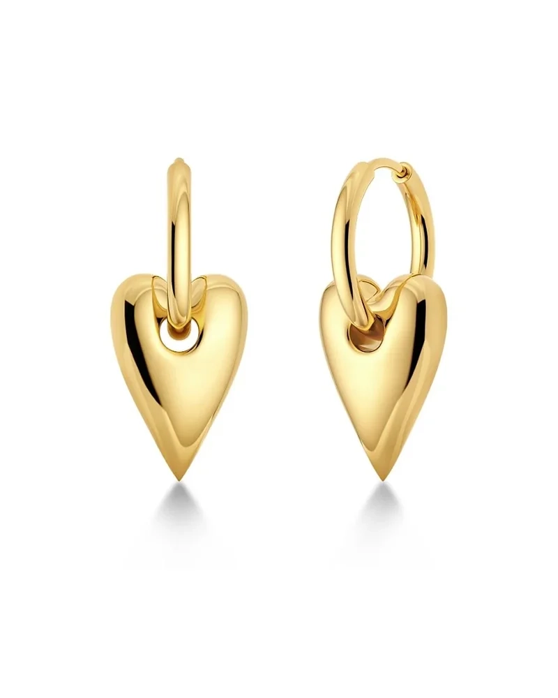 Amore Hoops L Gold örhängen i 14K guldpläterat stål med avtagbart element