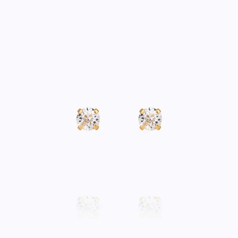 Caroline Svedbom Mini Drop Crystal Stud Gold Plated Earrings Crystal/gold